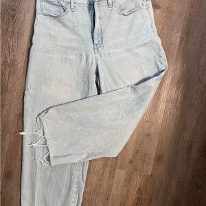 Madewell Light Wash Wide Leg Crop Jeans